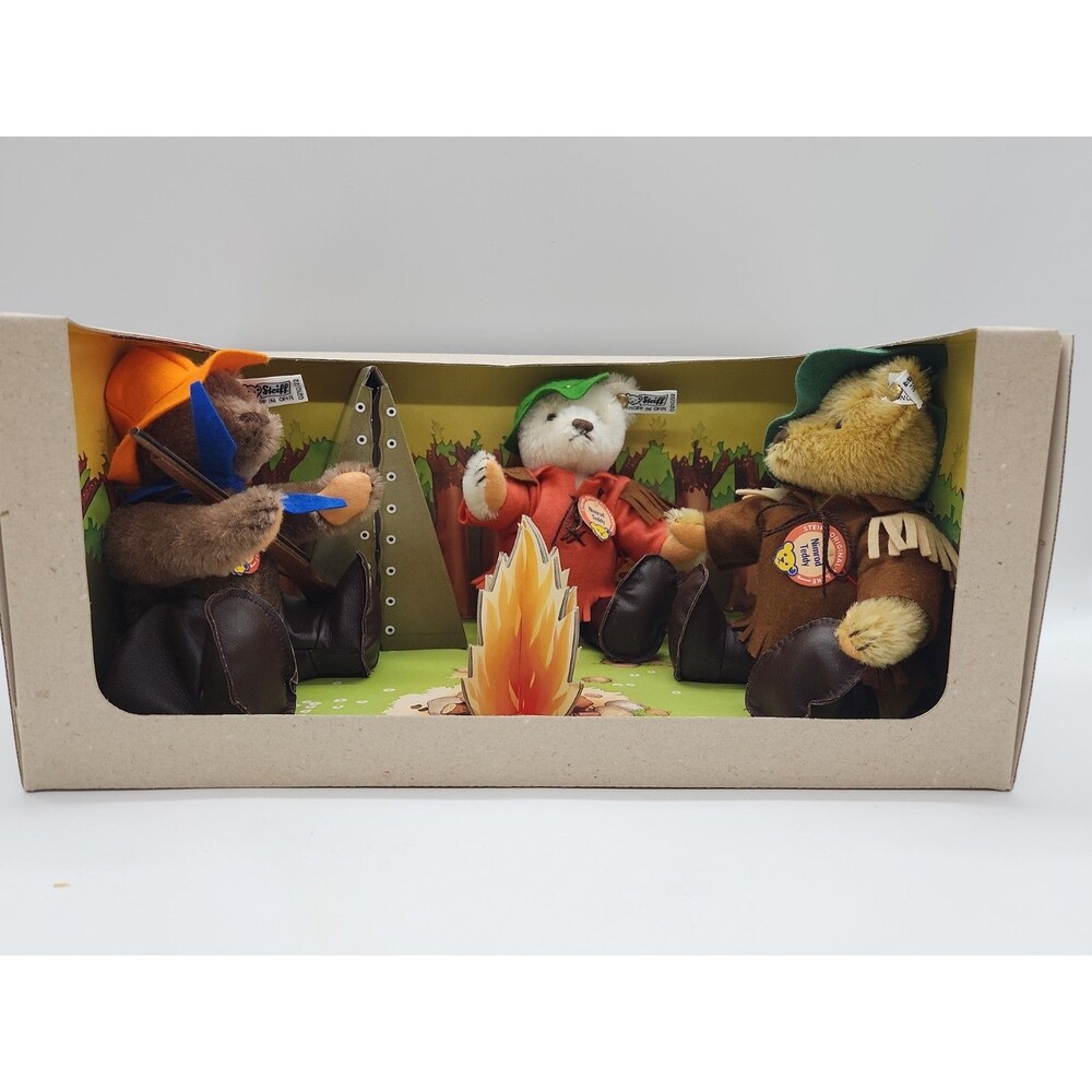 Steiff Nimrod Teddy Bear Camping Set 0210/22 Genuine Mohair KNOPF IM OHR - Picture 8 of 16